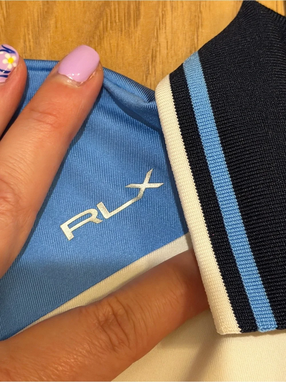 Ralph Lauren White Polo Dress with Light Blue Sleeves and Navy Panels